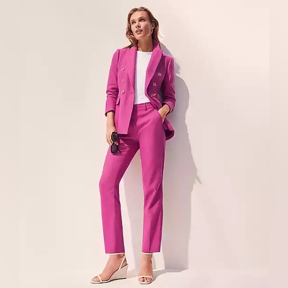 LOFT Pants - Loft Rivera Slim Pants in Linen Blend Magenta Size 12